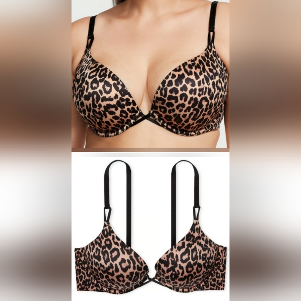 32B 32C 34B 34C Victoria's Secret Bombshell PushUp Bra Leopard - Picture 4 of 4